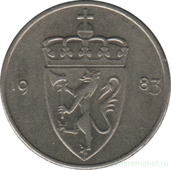 Монета. Норвегия. 50 эре 1983 год.