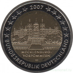 Монета. Германия. 2 евро 2007 год. Мекленбург (J).