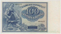 Банкнота. Эстония. 100 крон 1935 год. Тип 66а.