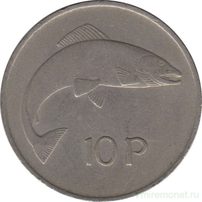 Монета. Ирландия. 10 пенсов 1976 год.