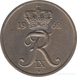 Монета. Дания. 25 эре 1962 год.