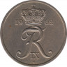  Монета. Дания. 25 эре 1962 год. ав.