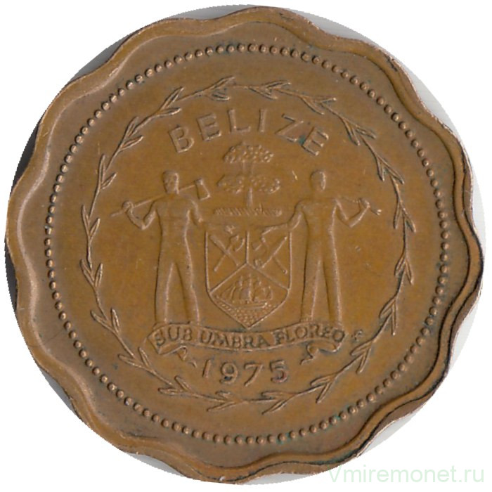 Монета. Белиз. 1 цент 1975 год.