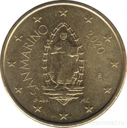 Монета. Сан-Марино. 50 центов 2020 год.