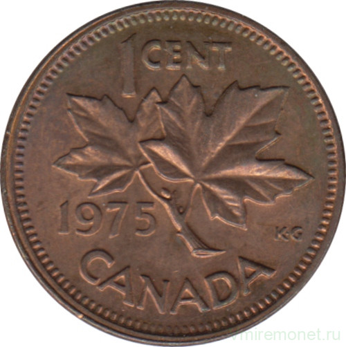 Монета. Канада. 1 цент 1975 год.