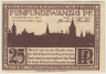 Бона. Нотгельд. Германия. Город Падерборн. 25 пфеннигов 1921 год. Вариант 1043.5.1.1. ав.