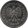Аверс. Монета. Польша. 1 злотый 2016 год.
