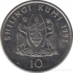Монета. Танзания. 10 шиллингов 1993 год.