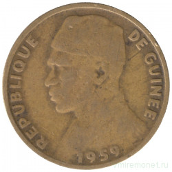 Монета. Гвинея. 10 франков 1959 год.