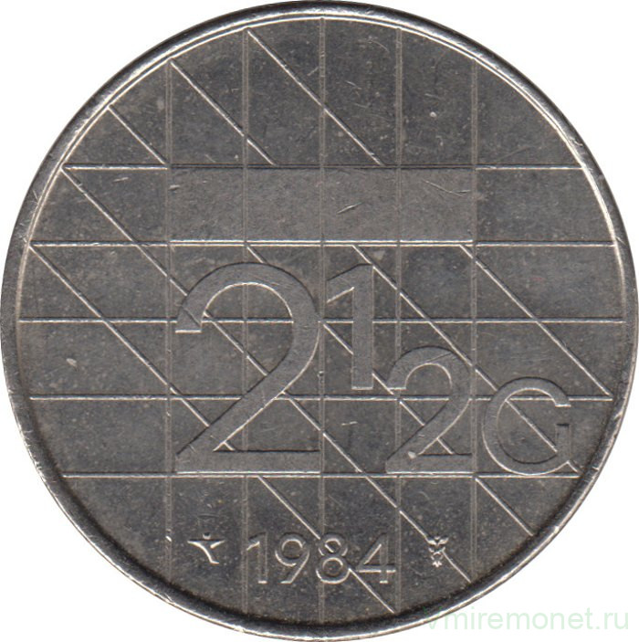 Монета. Нидерланды. 2.5 гульдена 1984 год.