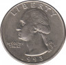  Монета. США. 25 центов 1993 год. Монетный двор D. ав.