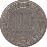Монета. Центрально-африканская республика. 100 франков 1975 год.