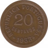 Монета. Гвинея-Бисау. 20 сентаво 1933 год. рев.
