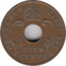 Монета. Британская Восточная Африка. 5 центов 1952 год. трев.