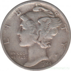 Монета. США. 10 центов 1944 год. Монетный двор S.