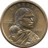 Аверс. Монета. США. 1 доллар 2004 год. Сакагавея, парящий орел. Монетный двор P.