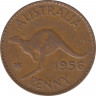 Монета. Австралия. 1 пенни 1956 год. ав.