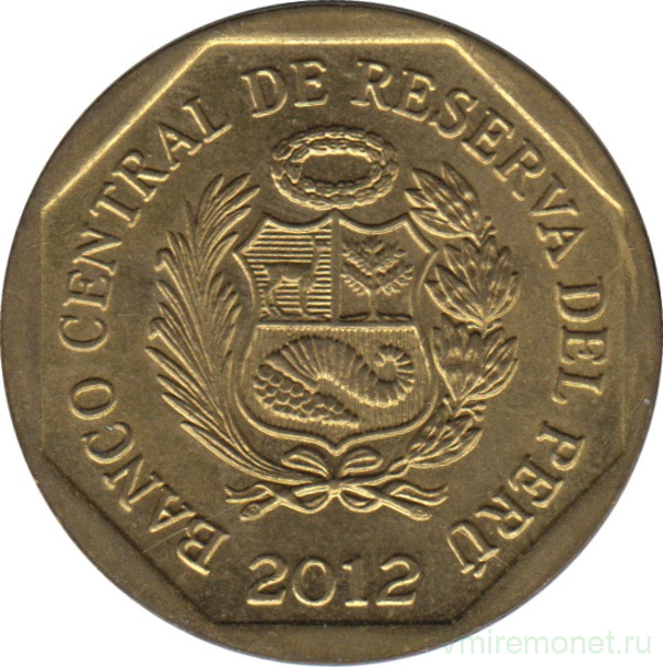 Монета. Перу. 20 сентимо 2012 год.
