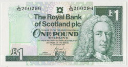 Банкнота. Великобритания. Шотландия. 1 фунт 2001 год.