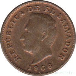 Монета. Сальвадор. 1 сентаво 1968 год.