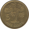 Монета. Сейшельские острова. 5 центов 1990 год. рев.