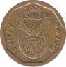 Монета. Южно-Африканская республика (ЮАР). 10 центов 2005 год. ав.