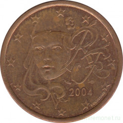 Монета. Франция. 5 центов 2004 год.