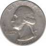Монета. США. 25 центов 1950 год. Монетный двор S. ав.