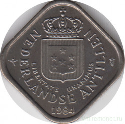 Монета. Нидерландские Антильские острова. 5 центов 1984 год.