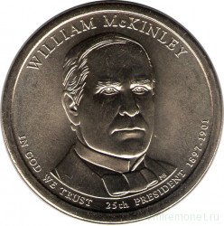Монета. США. 1 доллар 2013 год. Президент США № 25, Уильям Мак-Кинли. Монетный двор P.
