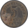 Монета. Германия (Германская империя 1871-1922). 5 пфеннигов 1917 год. (E). ав.