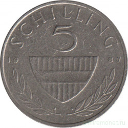 Монета. Австрия. 5 шиллингов 1987 год.