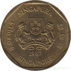 Монета. Сингапур. 1 доллар 1987 год. Алюминиевая бронза.