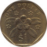Монета. Сингапур. 1 доллар 1987 год. Алюминиевая бронза. рев.