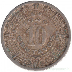Монета. Мексика. 10 сентаво 1946 год.