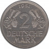 Монета. ФРГ. 2 марки 1951 год. (D). ав. Монета. ФРГ. 2 марки 1951 год. (D). ав.