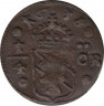 Монета. Швеция. 1/4 эре 1638 год. ав.