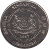 Монета. Сингапур. 10 центов 1997 год. ав.