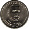 Аверс.Монета. США. 1 доллар 2012 год. Президент США № 22, Гровер Кливленд. Монетный двор D.