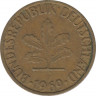 Монета. ФРГ. 5 пфеннигов 1969 год. Монетный двор - Штутгарт (F). ав.