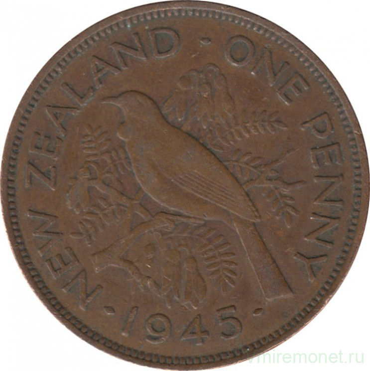Монета. Новая Зеландия. 1 пенни 1945 год.