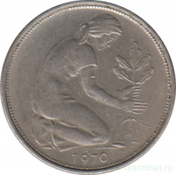 Монета. ФРГ. 50 пфеннигов 1970 год. Монетный двор - Гамбург (J).