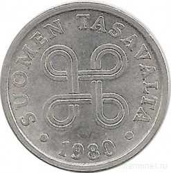 Монета. Финляндия. 5 пенни 1980 год.