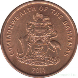 Монета. Багамские острова. 1 цент 2014 год.