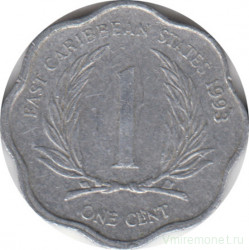 Монета. Восточные Карибские государства. 1 цент 1993 год.