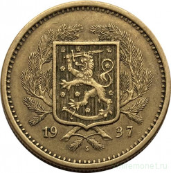 Монета. Финляндия. 20 марок 1937 год.