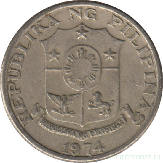 Монета. Филиппины. 25 сентимо 1974 год.