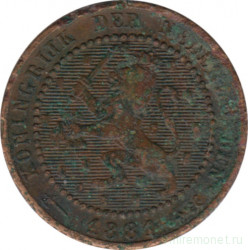 Монета. Нидерланды. 1 цент 1881 год.