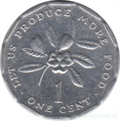 Монета. Ямайка. 1 цент 1990 год.