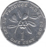 Монета. Ямайка. 1 цент 1990 год. ав.